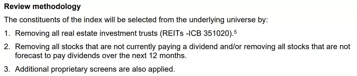 銘柄の見直し条件（FTSE High Dividend Yield Index）