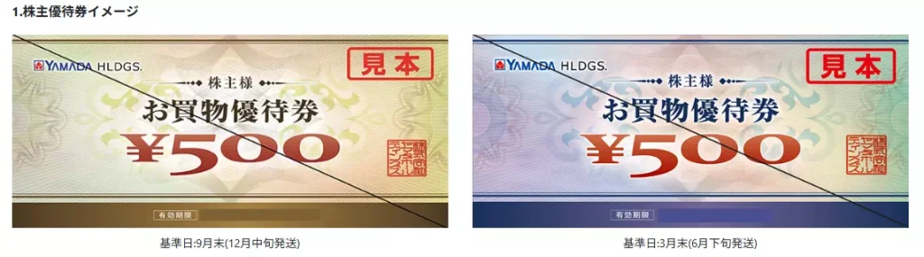 優待買物割引券の見本(出典:ヤマダHD)