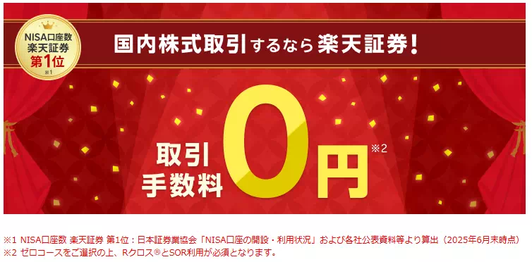 国内株式の手数料(楽天証券)