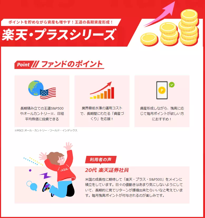 楽天・プラスシリーズ(出典:楽天証券)